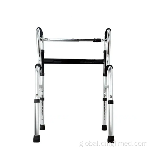 Aluminum Walking Frame Medical Heavy-Duty Two-Button Folding Walker Manufactory